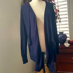 525 America medium dark purple waterfall front pocketed sweater